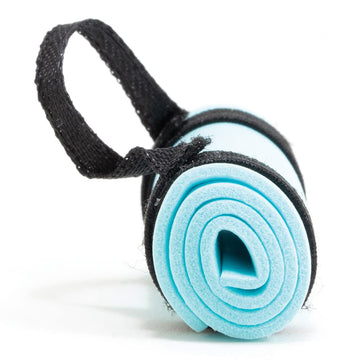 International Miniatures by Classics Dollhouse Miniature Blue Yoga Mat Exercise Fitness with Carrying Strap