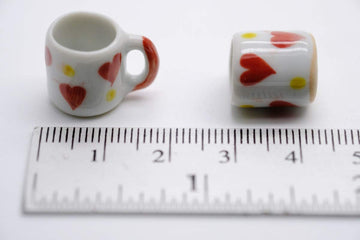 10 Love Coffee Mug Tea Cup Dollhouse Miniatures Food Kitchen