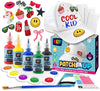 KEFF Decorate Your Own Blank Trucker Hat for Kids - Includes 1 Mesh-Back Cap, 12 Embroidered Patches (Stick on Patches), 5 Puff Paints, Paint Brush