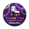 2"" Round Neon Rainbow Glow Roller Skating Thank You Party Favor Stickers - Set of 40