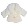 Sophia's 18" Doll Ivory Faux Fur Winter Dress Coat with Large Collar and Rose Bud Sash Closure