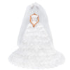 E-TING White Gorgeous Long Wedding Dress Princess Gown Clothes with Veil for 11.5 inch Dolls?Doll Not Included?