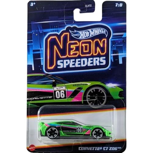Hot Wheels Neon Speeders Corvette C7 Z06, Green, 7/8