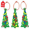 4E's Novelty 24 Pack Christmas Tree Ornament Craft for Kids, 516Pcs Bulk Foam Self Adhesive Individually Wrapped, Christmas Crafts for Kids Ages 4-8