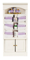 Melody Jane Dollhouse Shelf Unit with Lilac Accessories Bathroom Furniture