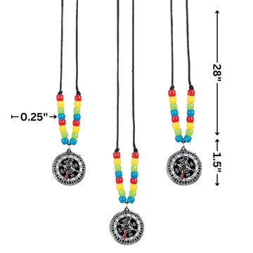 Fun Express Compass Beaded Necklace Craft Kit Makes 12 - Sunday School Crafts for Kids Ages 4-8 | Christian Crafts VBS Vacation Bible School Supplies