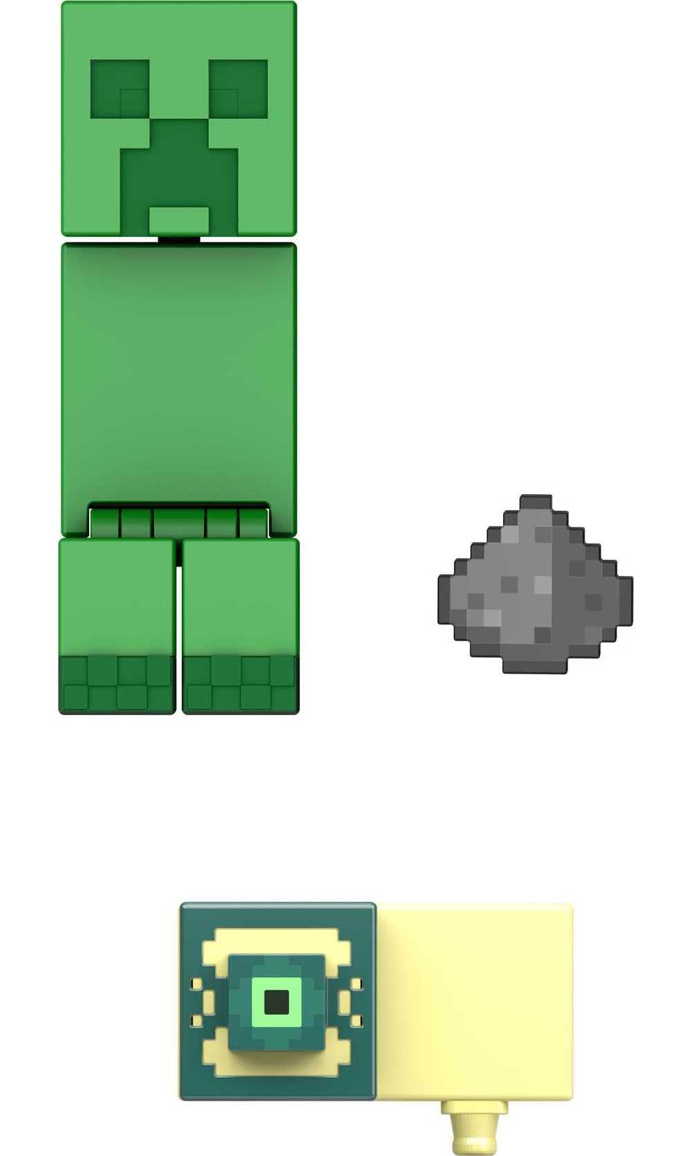 Mattel Minecraft Toys, Creeper Action Figure with Flint & Steel Accessories, Collectible Toy in 3.25-inch Scale