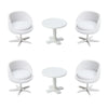 6Pcs 1:30 Scale Miniature Chair, Mini Plastic Chairs and Table, Mini Backrest Swivel Egg Chair, Miniature Furniture for Mini House Accessories