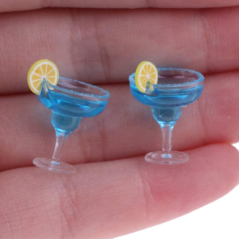 CoscosX 13 Pcs 1:12 Colourful Cocktail Cup Drink Juice Tea Beverage Bottle Jam Jar Toys,Simulation Drink Wine Glass Model for Dollhouse,Dolls House