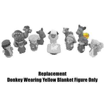 Mattel Replacement Part for Fisher-Price Little People Nativity Set - J2404 - Replacement Donkey in a Yellow Blanket Figure