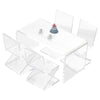 SAMCAMI Dollhouse Furniture, Transparent Acrylic Dining Table with Chairs for 1/12 Scale Dollhouse Kitchen, Cake Topper (1 Dining Table with 4 Chairs)