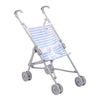 JC Toys Boutique | Folding Umbrella Doll Stroller for Children 2 Years Plus, Blue Stripes and Soft Embroidery | Sturdy Metal Frame | Pretend Play