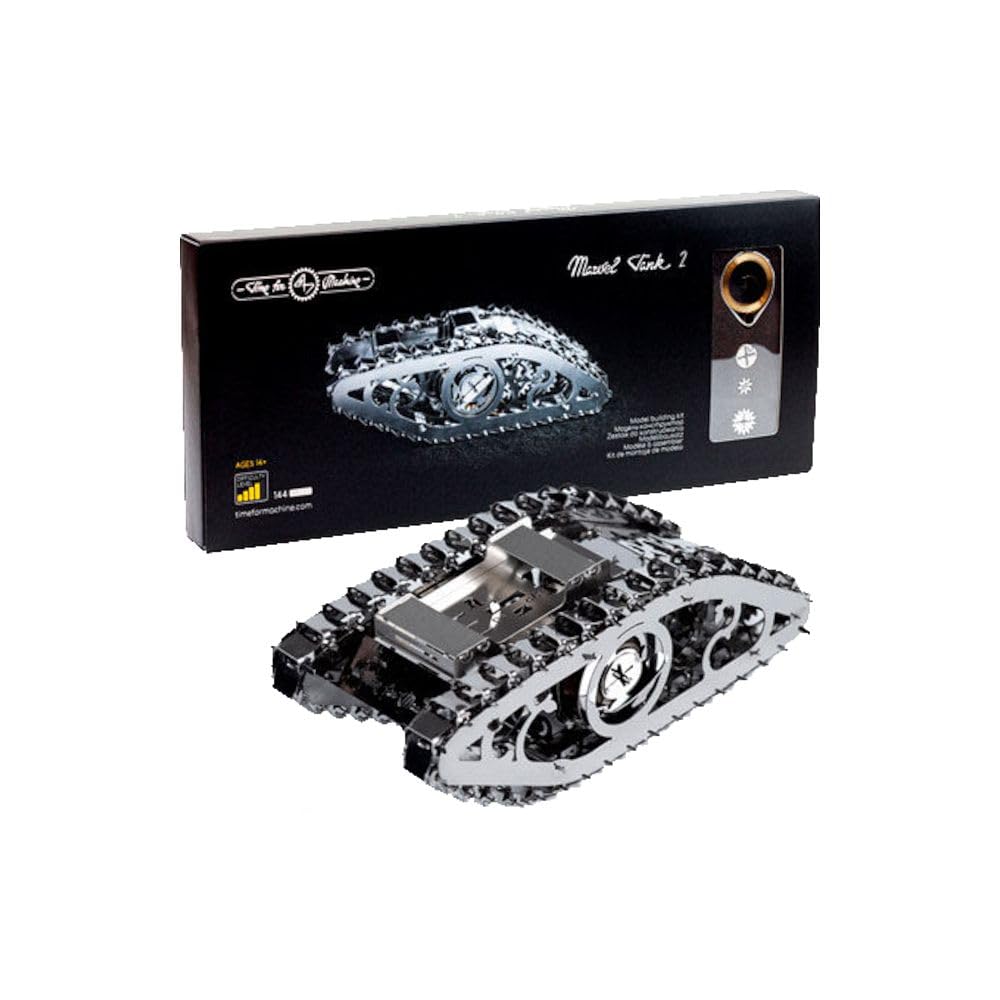 Marvel Steampunk Dieselpunk Scale Model 3D Puzzle for Adults - Metal DIY Kit - Collectible Construction Set of a Moving Wind-Up Tank