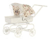 Aztec Imports 1:12 Scale White Vintage Classic Miniature Baby Carriage with Tilt Top