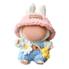Clothes for Labubu,3 Piece Set Hat Clothes Backpack for LABUBU Doll,Adorable Seated Dolls Clothes Accessories (No Doll) (Peach Clothes Set)