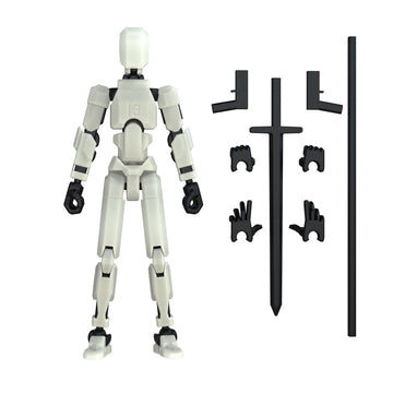 MerryXD T13 3D Action Figure,Assembly Completed Dummy Nova Titan Lucky 13 Action Figure 3D Printed Multi-Jointed Movable Toy Grow in The Dark White