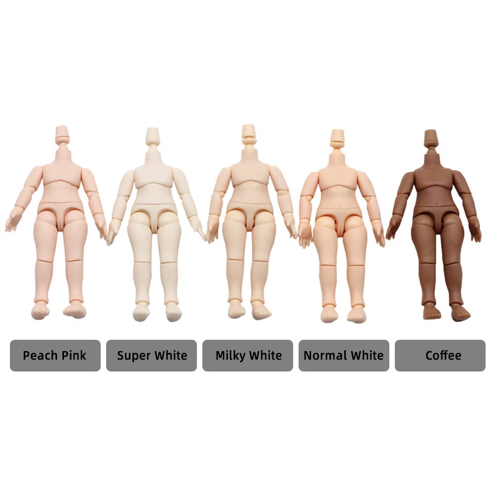 niannyyhouse DOD 10cm Doll Action Figures Body Suitable for 1/12 BJD Dolls Head (Peach Pink-Standard Package A)