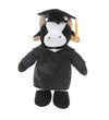 Plushland Cow Plush Stuffed Animal Toys Present Gifts for Graduation Day, Personalized Text, Name or Your School Logo on Gown, Best for Any Grad