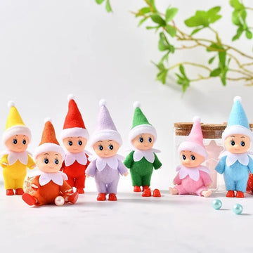 Mini Elf Baby Twins Kindness Tiny Elves Set Kid Craft Babies Doll Accessories Holiday Decoration for Girls Boys Kids Adults (Pack of 7 Pieces)