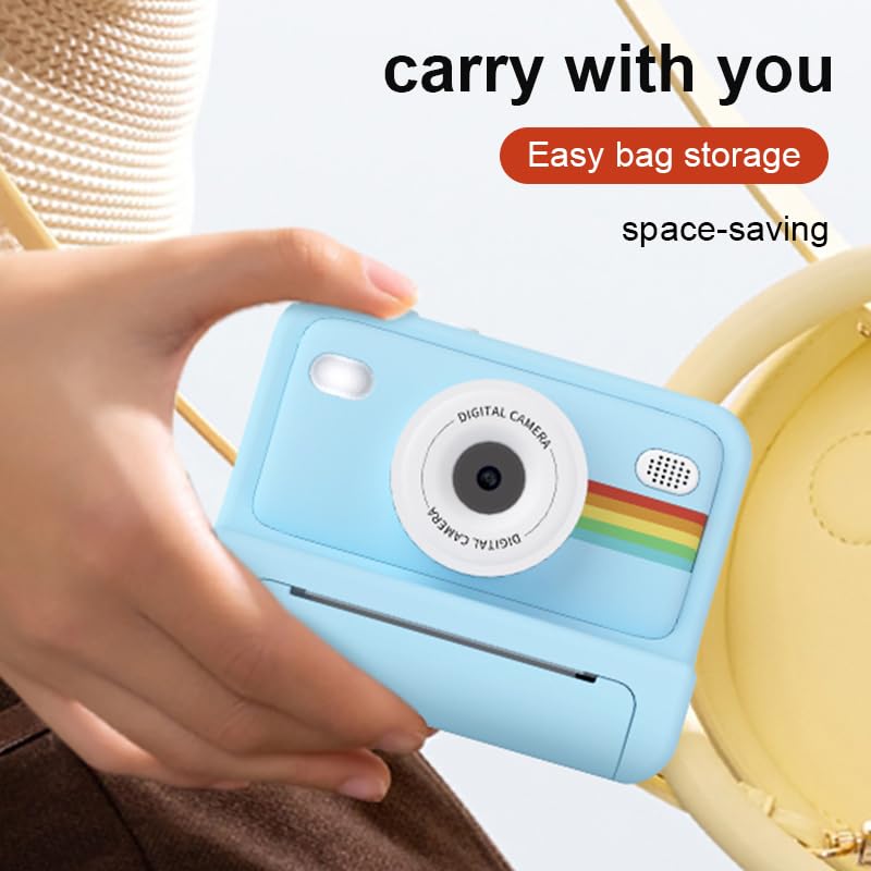 Instant Camera, Selfie Kids with 1080P Videos, Holiday Birthday Gifts for Kids Age 3-12, Toddler Portable Travel Print Digital Camera Toy for Boys