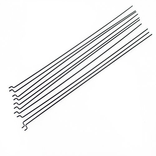 Hobbypark ?1.2mm x L180mm (7.1 inch) Steel Z Pull/Push Rods Parts for RC Airplane Plane Boat Replacement (Pack of 10)