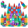 Playmags Magnetic Tiles for Kids 100-Piece Set, STEM Educational Building Blocks Toys for Kids, Includes Click-in ABC Learning Tiles, Gift for Boys &