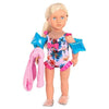 Our Generation BD30462Z Floral Print Bathing Suit Outfit