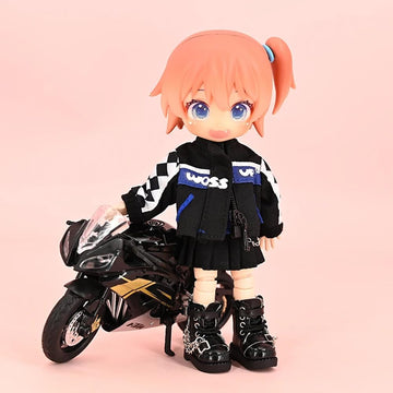 XiDonDon Doll Shoes Cool Chain Boots for Ob11,DDF,Body9,1/12 BJD,GSC Doll Accessories BJD Toys Shoes (Black)
