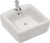 White Dollhouse Wash Basin Wide Application Exquisite 1:12 Scale Doll House Furniture Sink for Entertainment Square, Furniture, Decorations