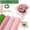 CllyCnny Pipe Cleaner Flower Craft Kit, 400 PCS Extra Thick 8mm Chenille Stems DIY Tulip Bouquet Making Set with Stamens, Floral Stems, Tape, Glue