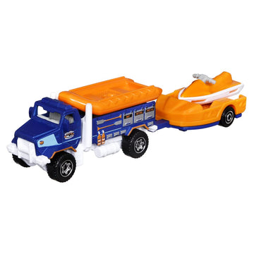 Matchbox Hitch & Haul Die-cast Vehicle Playset - Deep Sea Diver Shark Attack Rescue ~ 7 Piece Set ~ Rapids Rescue Truck with Detachable Raft Pulls