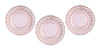 Dollhouse Miniature Set of 3 Chrysnbon Pink Lace Edged Plates