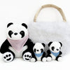Perfectto Design Panda Stuffed Animal Bear Plush Toy for Girls 5 PCS Set - Mommy, 2 Babies, Bag, Blanket stuffies 3 4 5 Year Old Girl, Little Girls