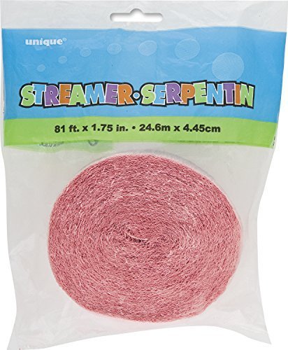 Unique Industries Crepe Paper Streamer, 81ft, Pastel Pink