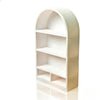 LuckyVin Round-Top Arch Bookcase, Vintage Minimalist 1:12 Scale Dollhouse Bookshelf, 3D Printed Empty Display Shelf for DIY Miniature Library, Office