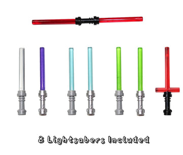 LEGO Star Wars Accessory and Weapons Pack - 8 Lightsabers, 8 Blasters, 2 Display Stands and More