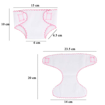 ONEST 8 Pieces Doll Diapers Doll Underwear for 14 to 17 Inch New Born Dolls and American 18 Inch Dolls Clothes and Accessories