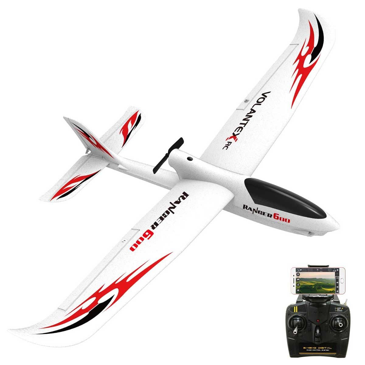 JIAFANRC Canopy for Volantex RC Plane, Replacement for 761-2 & 761-2S Ranger 600, Black Cockpit Cover Part #P7610203