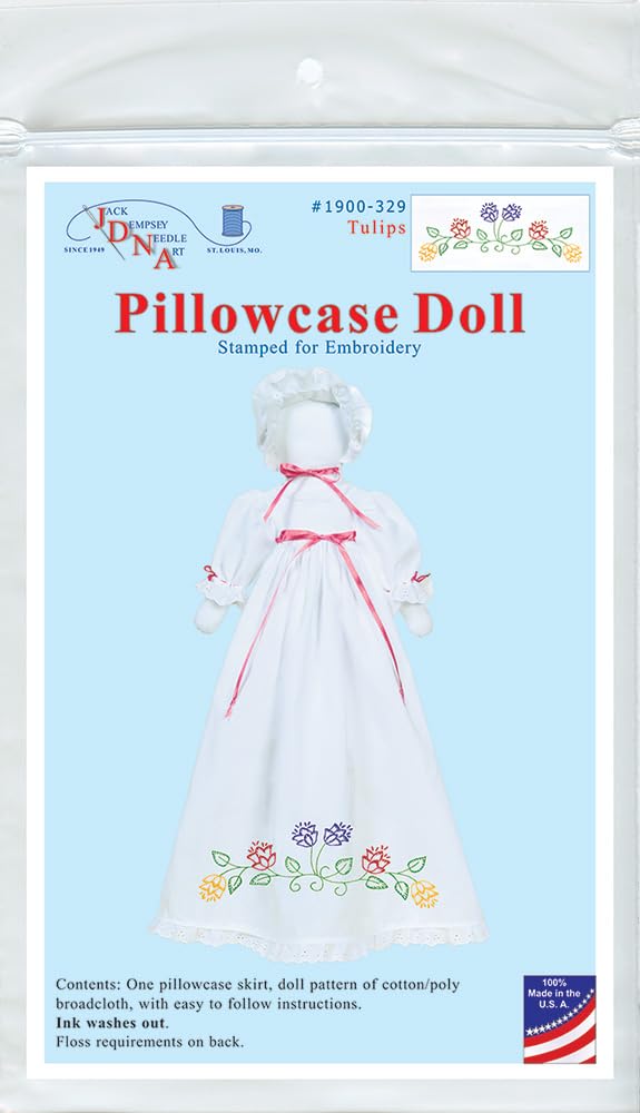 Tulip Doll Pillowcase by Jack Dempsey Needle Art