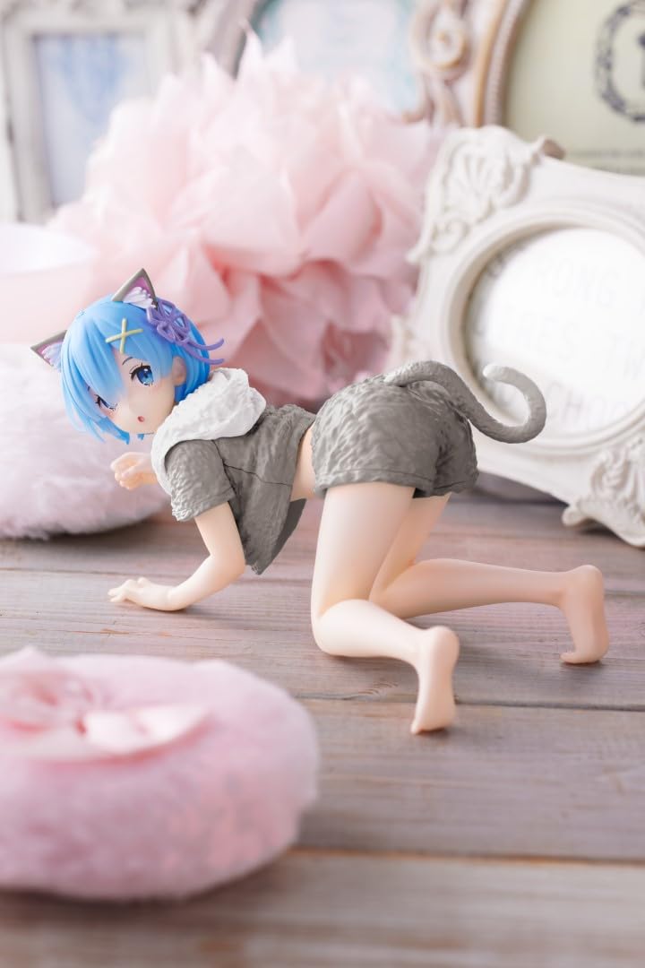 Zero Starting Life in Another World Desktop Cute Figure - Rem (Cat Roomwear Ver.)