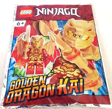 LEGO Ninjago Crystalized: Kai Golden Dragon Minifig with Fire Sword and Dragon Sword