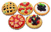Handmade Dollhouse Miniature Fruit Pie Set 1:6 Scale Air Dry Clay Mini Food 5 Assorted Pies Realistic Bakery Dessert Accessories for Dollhouse Kitchen