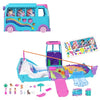 Polly Pocket Micro Dolls and Transforming Camper Van Vehicle, Accessories Include Pets and Toy Car, Pet Mobile Adventure Playset