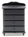 Dollhouse Miniature Black Chest with Four Drawers