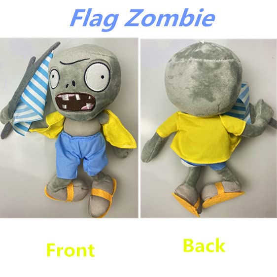 Suyudian 3 PCS PVZ Plush Zombies Sets Toys Stuffed Soft Figure Doll Jersey, Flag, Hula Zombies, Great Gift for Christmas, Birthday New