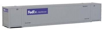 Walthers SceneMaster 53' Singamas Corrugated-Side Container-Ready to Run-FedEx MultiModal (Gray, Purple) 949-8504 HO Scale Model Railroad - Freight
