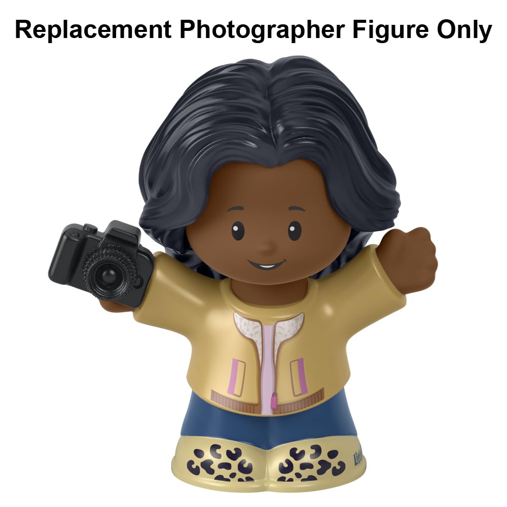 Fisher-Price Replacement Part Little People Career Playset - HBW68 ~ Replacement Photographer Figure ~ Wearing Tan Jacket and Carrying 35mm Camera ~