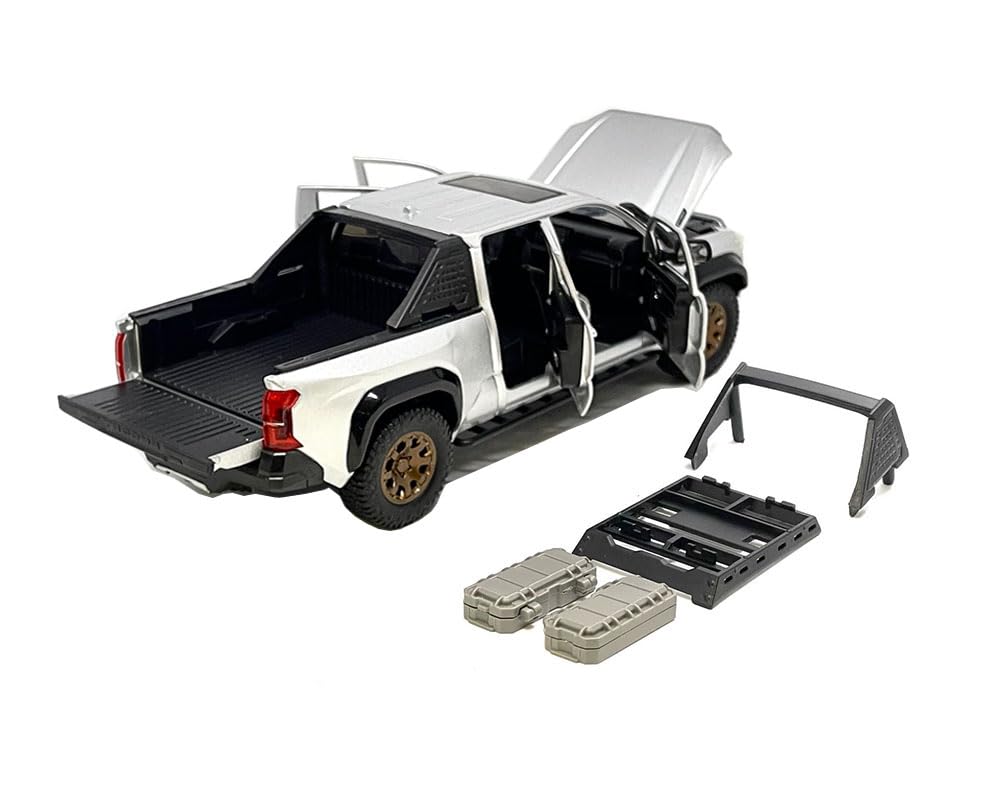 MiJo Exclusives Toyota Tacoma Trailhunter Diecast Model, 1:24 Scale, Black, 2025 (Silver)
