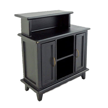 Melody Jane Dolls Houses Black Bar High Cabinet Miniature Dining Room Study Furniture 1:12