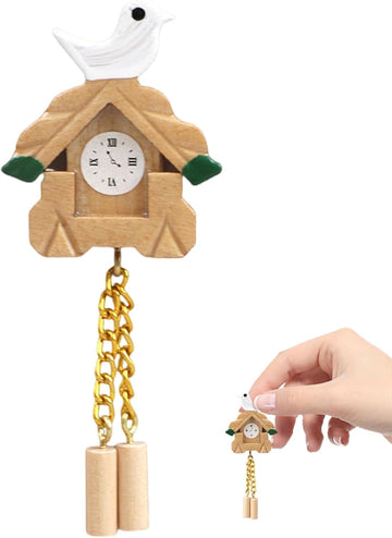 1Pc Miniature Wooden Clock, 1/12 Scale Accessories, 1/12 Scale Cuckoo Clock Dollhouse Miniatures Realistic Bird Wall Clock Dollhouse Furniture